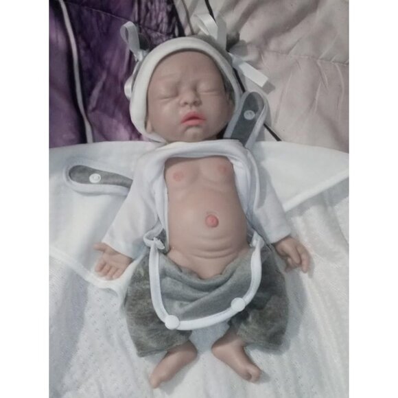 🆕12 inch Full Body Silicone Baby Dolls Reborn Hairless Baby Boy with Clothes - Picture 2 of 8